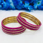 Pink Color Stone Work Metal Bangles Near Me