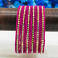 Pink Color Stone Work Metal Bangles In Mesa