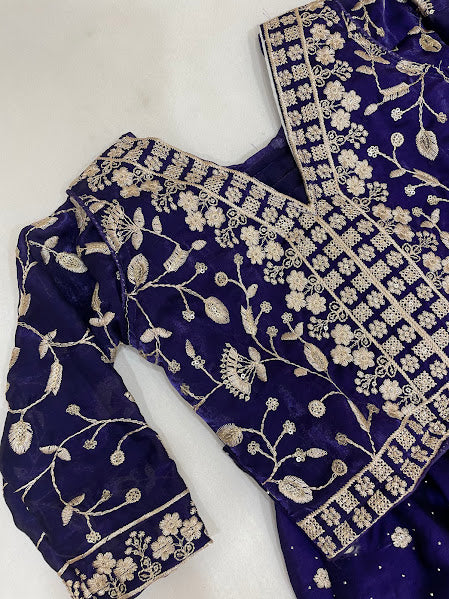Purple Color Choli Set With Embroidery Work In Tempe