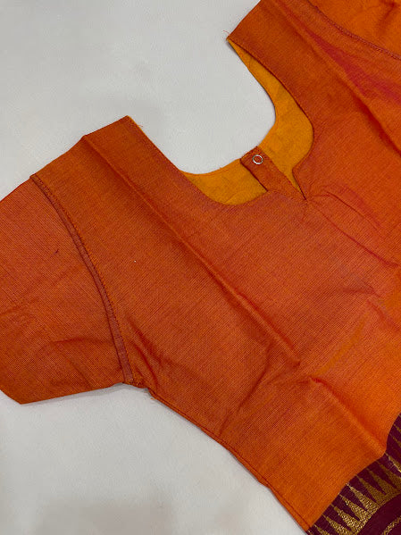 Orange Color Cotton With Langa Sets In Yuma
