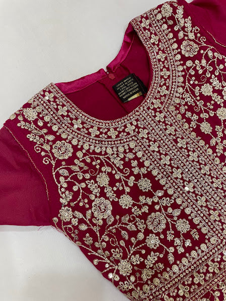 Pink Color Georgette Palazzo Suits In Mesa
