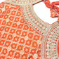 Orange Color Palazzo Suits With And Sequins Work In Chandler