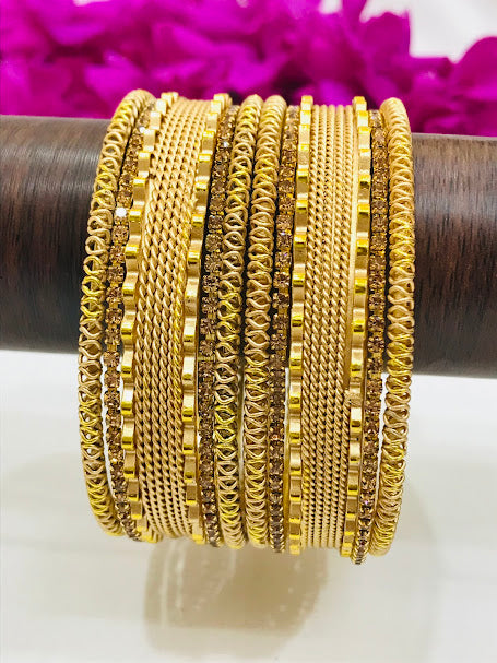 Elegant Gold Color Metal Bangles In USA