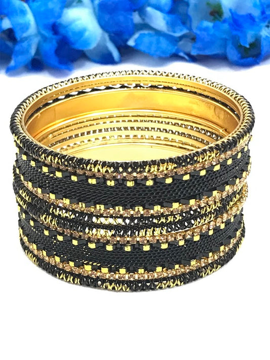 Attractive Black Color Design Metal Bangles For Women