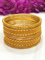 Pleasing Yellow Color Metal Bangles For Women