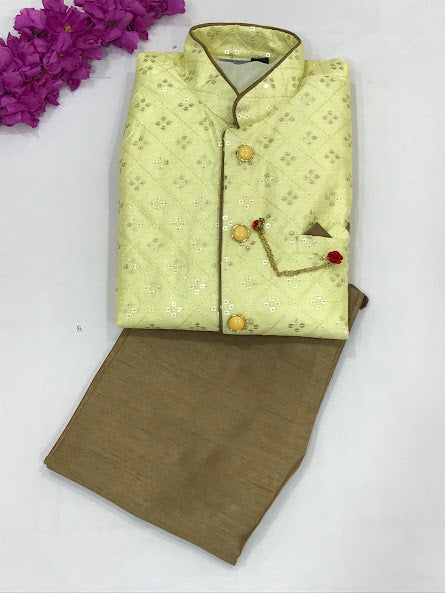 Silk Cotton Kurta With Pajama Pant Sets In Skully Vally