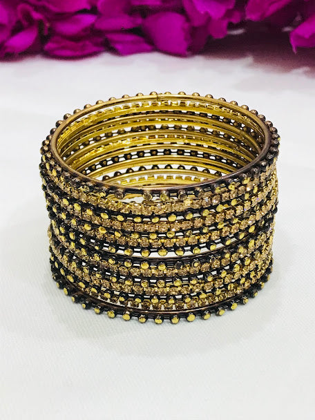 Stunning Black Color Designed Metal Bangles For Girls