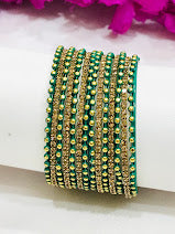 Teal Green Color Metal Bangles Set For Girls In USA