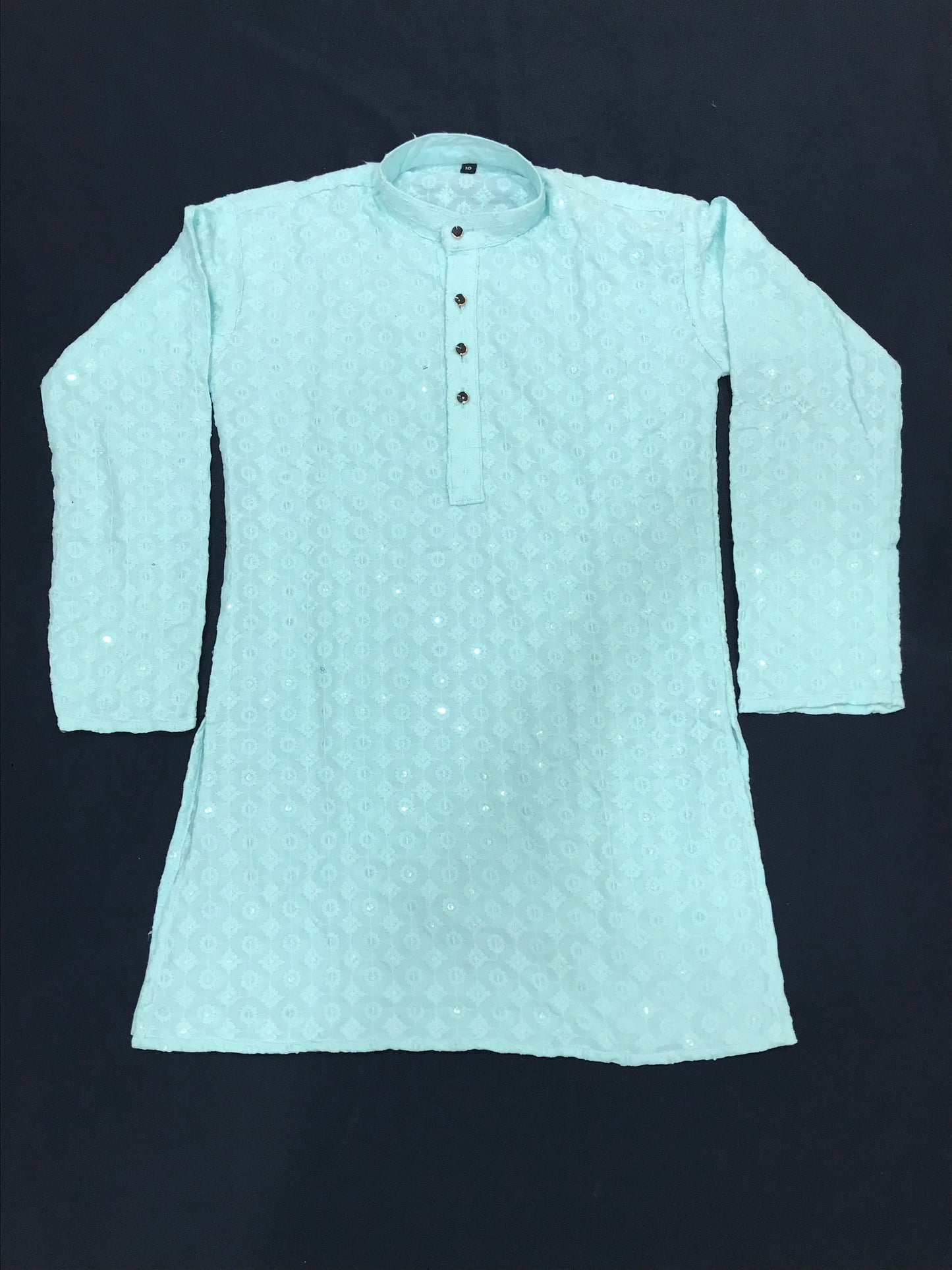 Sky Blue Colored Silk Cotton Kurta For Boys In Chandler