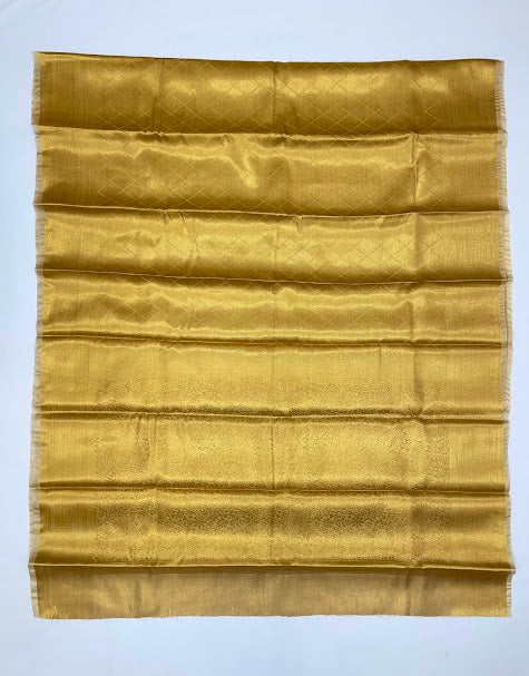 Gold Color Tissue Silk With Self Designed Saree In Yuma