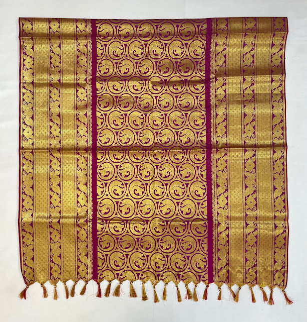Stunning Purple Color Art Silk Shawl With Golden Zari Work (Ponnadai) In USA