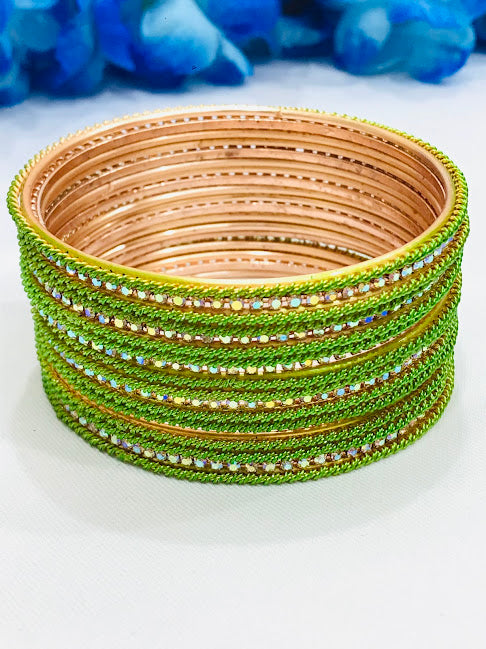 Attractive Green Colored Traditional Ethnic Wear Bangles For Women