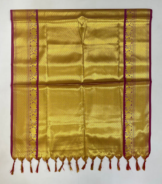 Wonderful Purple Color Art Silk Shawl With Golden Zari Work In USA