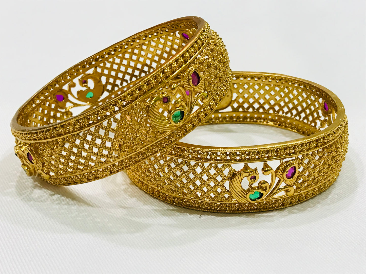 Gold Bangle With Peacock Design in Phoenix