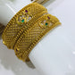 Beautiful Matte Finished Antique Gold Bangle With Peacock Design