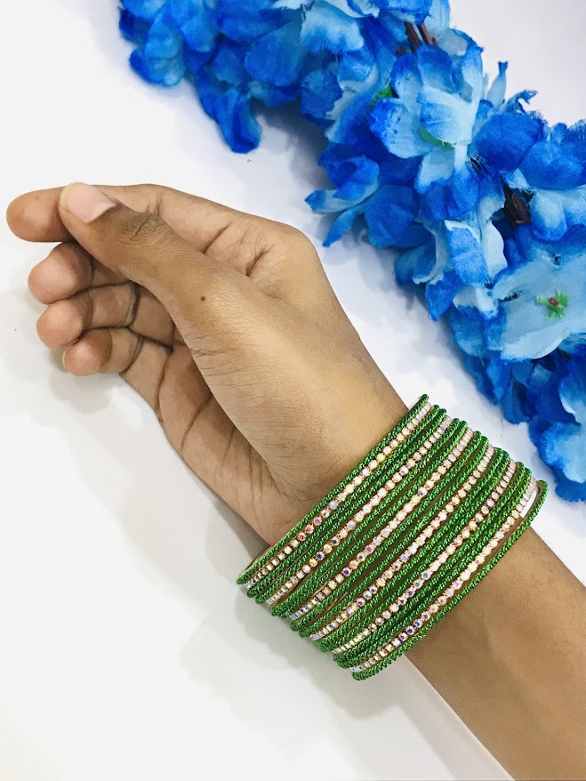 Ethnic Wear Green Colored Metal Bangles For Women In Sun city West