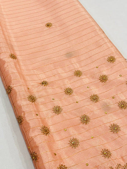 Appealing Pink Color Georgette Designer Saree With Exquisite Embroidery Work In Sedona 