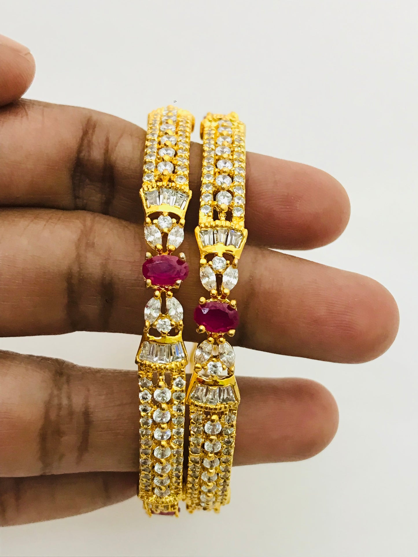 Antique Bangles With Ruby And White Stones Near Me