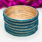 Beautiful Traditional Wear Teal Blue Colored Bangles For Women