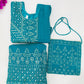 Gorgeous Embroidery And Sequins Work Sky Blue Colored Choli Sets For Girls