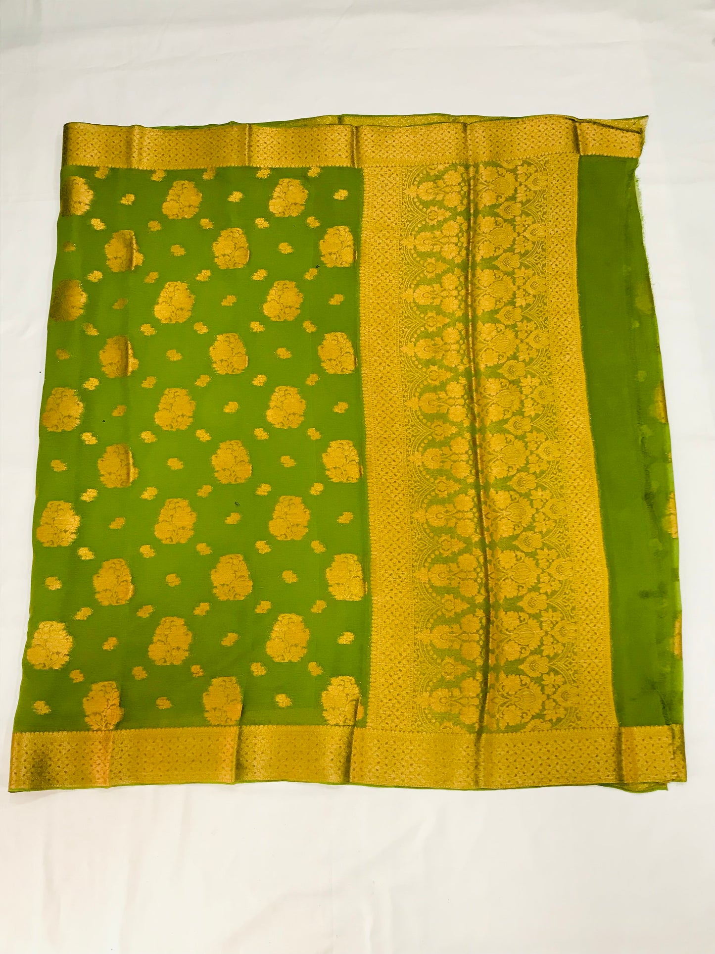 Light Green Color Designer Georgette Saree With Flower Motifs in USA