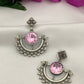 Pink Color Stoned Earring For Women in Chandler