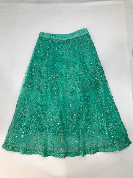 Gorgeous Aqua Green Designer Mirror And Embroidery Work Choli Sets For Girls In Chandler
