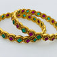 Beautiful Matte Finished Antique Gold Bangle Set in Williams