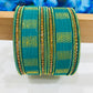  Teal Green Color Spiral Designer Metal Bangles In Casagrande