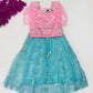 Beautiful Pink And Blue Party Wear Kids Choli Set With Mirror And Embroidery Work In Yuma