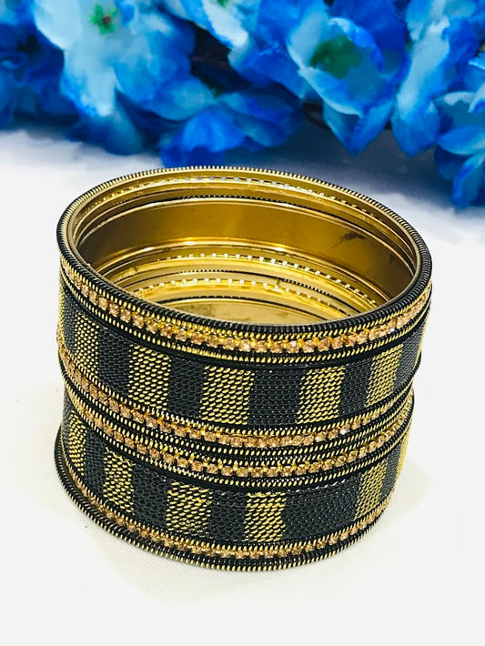 Elegant Party Wear Black Colored Designer Bangles For Women