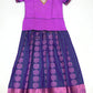 Appealing Violet Colored Silk Embroidery Work Langa Sets For Girls