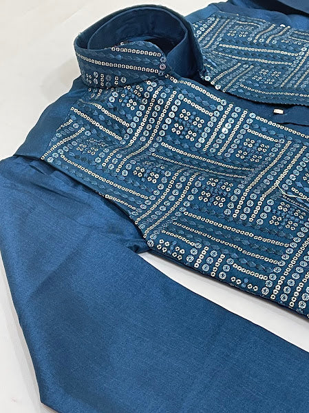 Navy Blue Color Sherwani Suits In Chandler