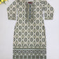 Appealing Green Color Cotton With Embroidery And Mirror Work Kurti For Girls