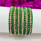 Appealing Green Colored Wave Design Designer Metal Bangles Set Near Me