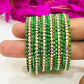 Appealing Green Colored Wave Design Designer Metal Bangles In Tempe