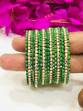 Appealing Green Colored Wave Design Designer Metal Bangles In Tempe