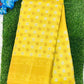 Gorgeous Yellow Color With Contrast Golden Pallu Silk Cotton Saree For Women In Chandler