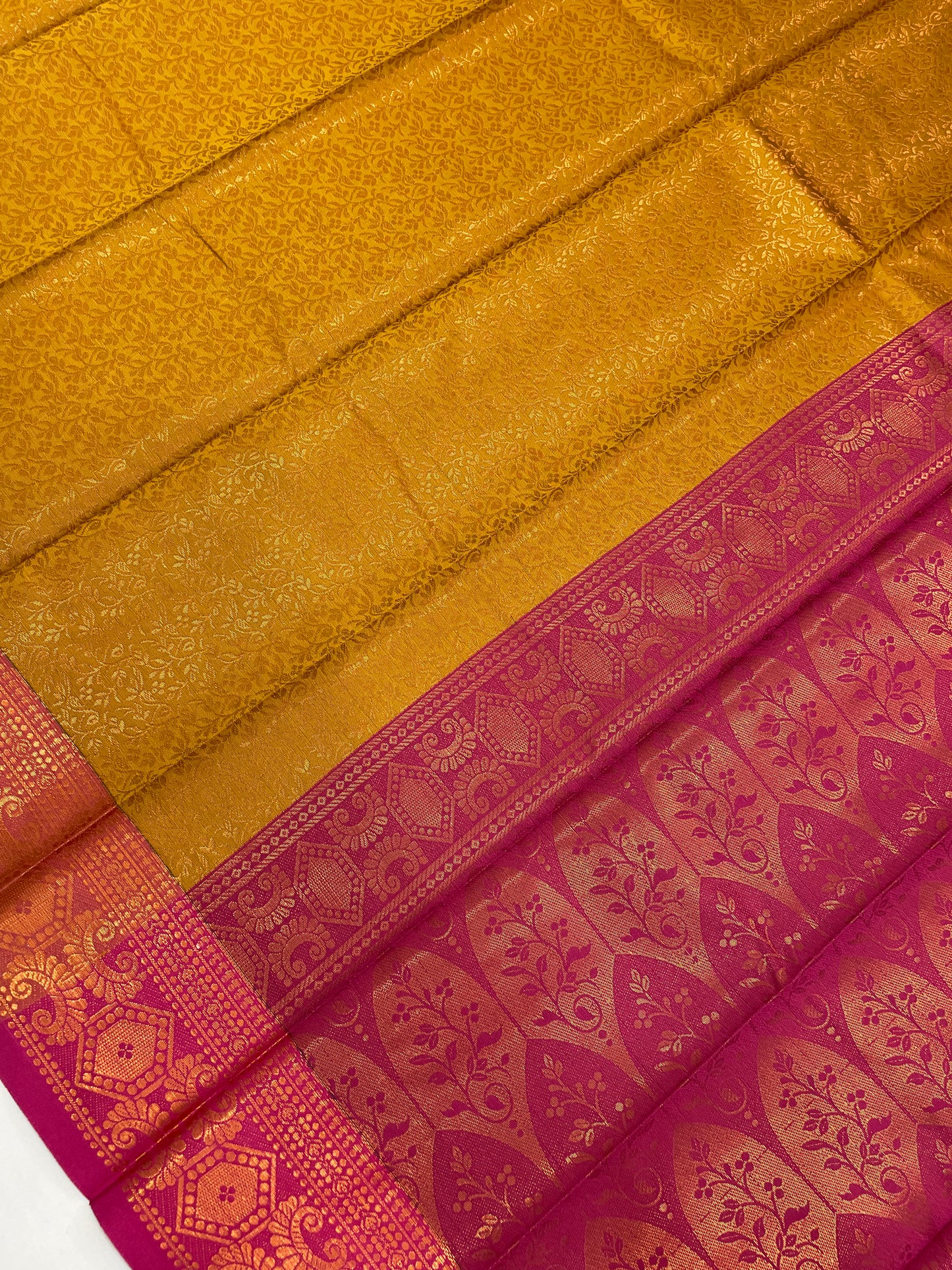 Mustard Yellow Color Art Silk Saree With Zari Work In Yuma