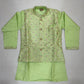 Pista Green Color Sherwani And Jacket Suits With Sequins Work In Tempe