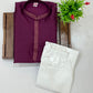 Purple Color Silk Embroidery And Zari Work Kurta Set In USA