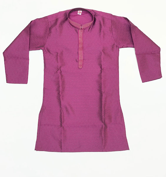 Purple Color Silk Zari Work Kurta Set In Mesa