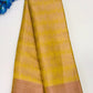 Attractive Yellow Color Contrast Border Art Silk Sarees For Women
