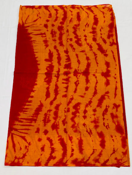 Alluring Red Color Hand Weaving Batik Printed Traditional Cotton Saree In Sedona 