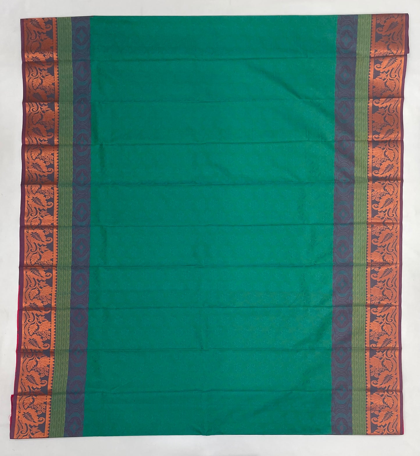 Green Color Art Silk Saree With Zari Work In Yuma