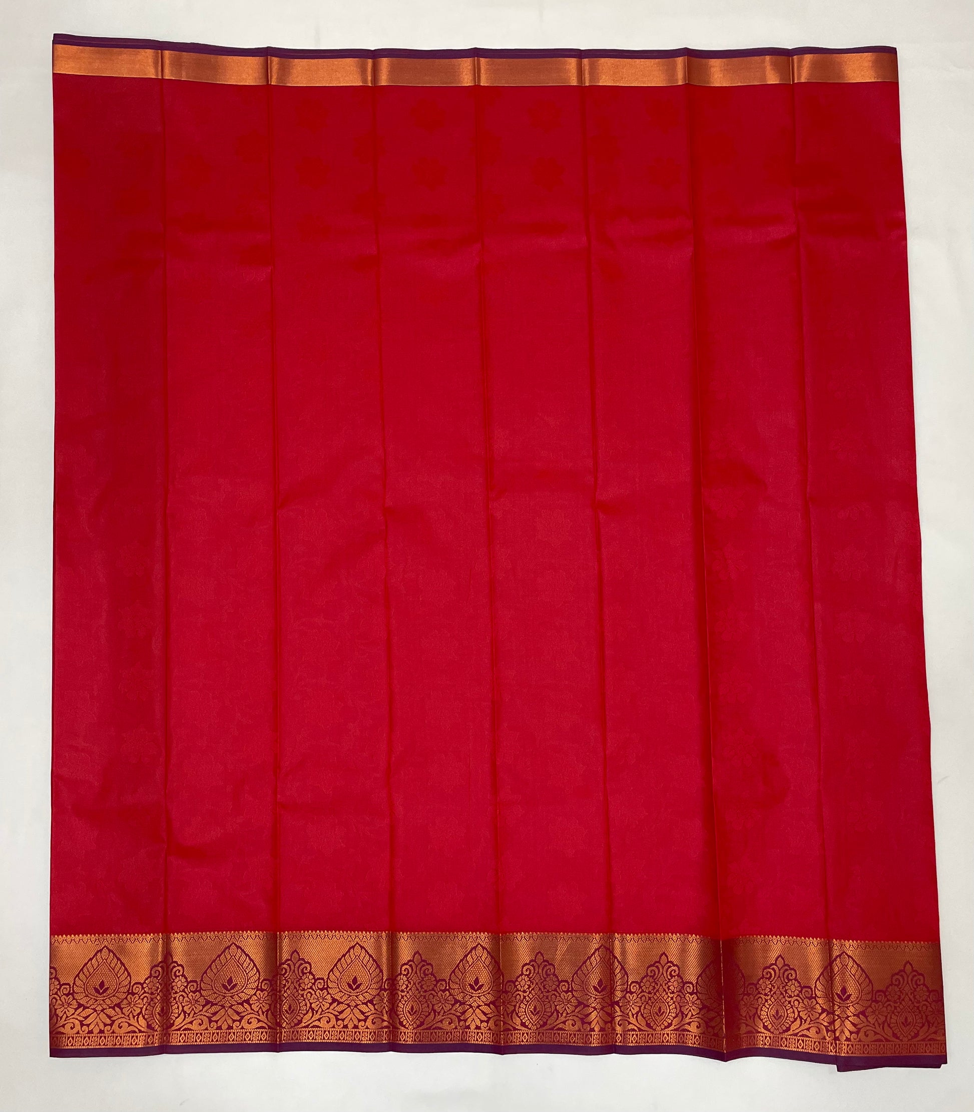Red Color Art Silk Saree With Zari Work In Yuma