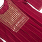 Maroon Color Cotton With Embroidery And Sequins Work Kurti Suits In Chandler 