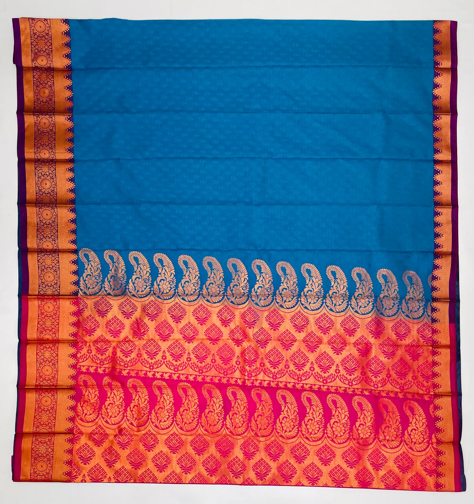 Blue Color Soft Silk Saree With Zari Work In Chandler