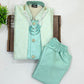 Sky Blue Color Silk Cotton Sherwani And Jacket Suits With Embroidery Work In USA