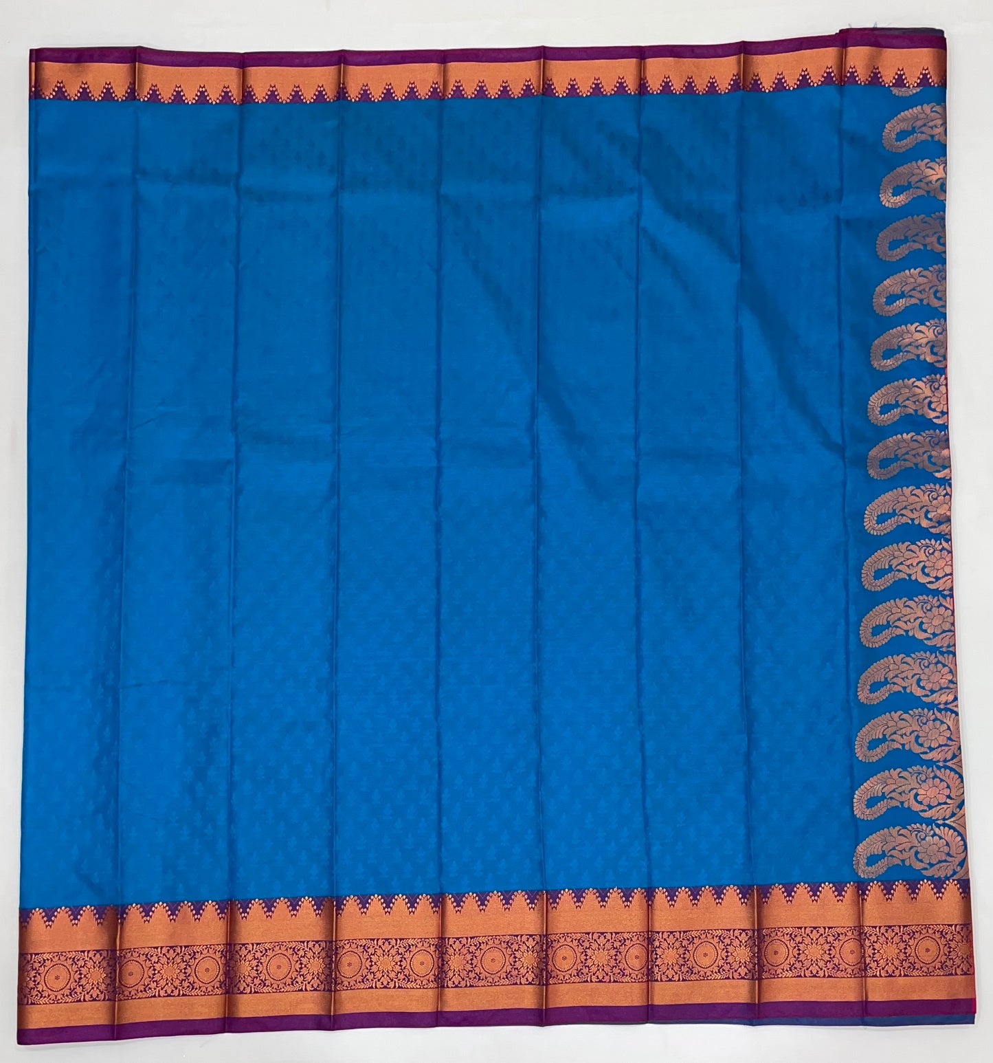Blue Color Soft Silk Saree With Zari Work In Yuma